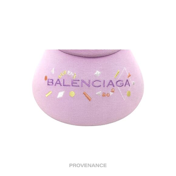 🔴 Balenciaga Logo Embroidered Visor - Lavender Geometric - Picture 6 of 10